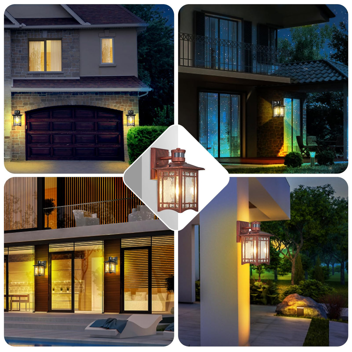 Dusk to Dawn Motion Sensor Outdoor Lights (Red)