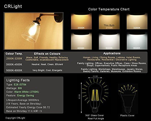LED Edison Bulb 4W (Daylight White / Pack of 6)