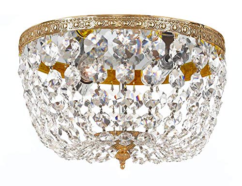 2 Light Spectra Crystal Olde Brass Flush Mount (Olde Brass / 10")