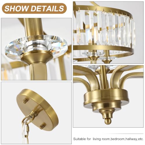 Gold Crystal Chandelier (Gold / 20''/5-Light)