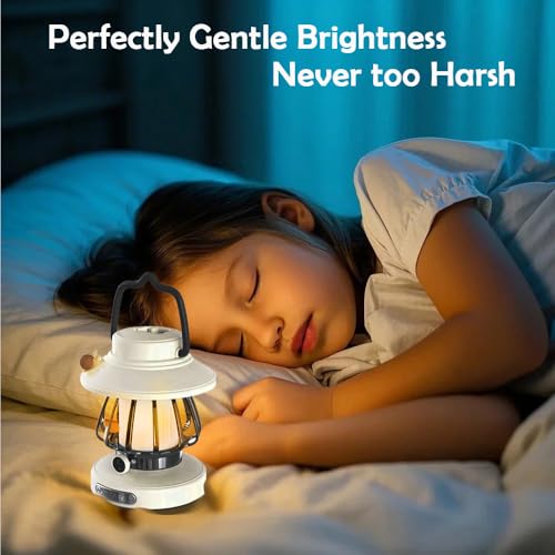 Kids Lantern with 3 Color Light & USB (White)