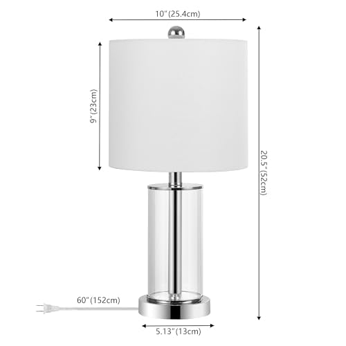 Amner 20.5" Fillable Glass Lamp (Chrome/Clear)