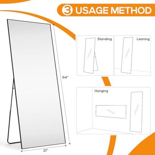Mirror Full Length (Claccic Black-rect / 64"L x 21"W)