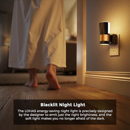 Night Lights Plug into Wall with Dusk to Dawn Sensor (Black Gold)