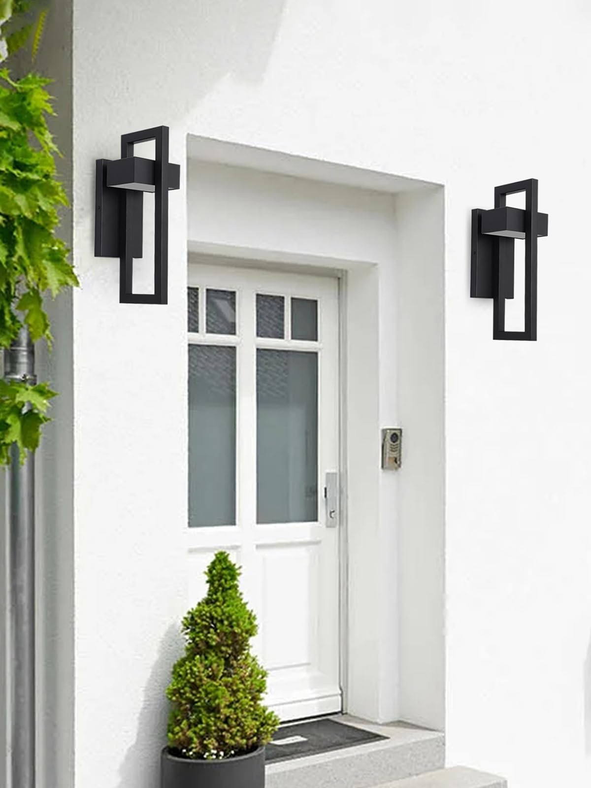 Outdoor Wall Lights Modern Exterior Lighting Fixtures (Standard Black / 1 Pack)