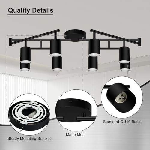 8 Light Track Lighting Fixtures Ceiling (8 light-black)