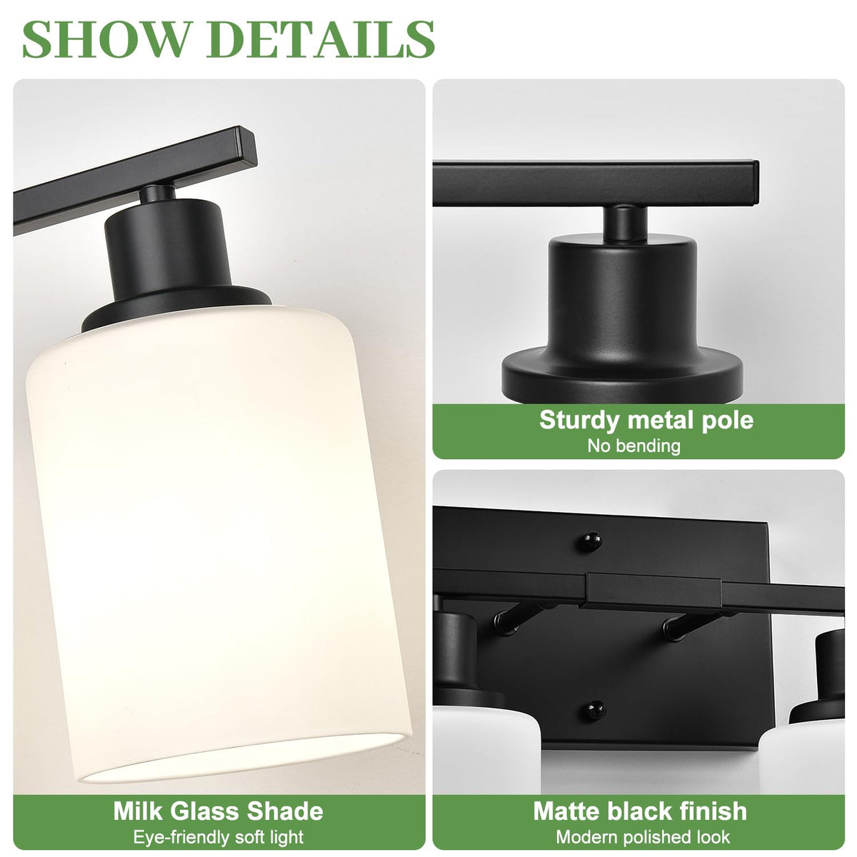 4 Light Bathroom Light Fixtures (Matte Black / 4-Light)