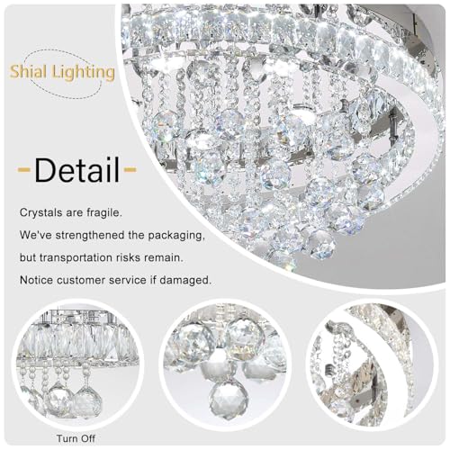 Dia 32" Modern Crystal Chandeliers for Dining Room (Silver / Dia 32")