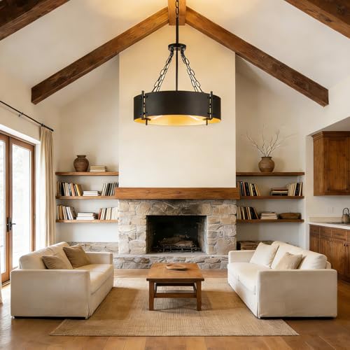 18.8" Drum Chandelier for Dining Room 4 (Chandelier-4-Light-18.89")