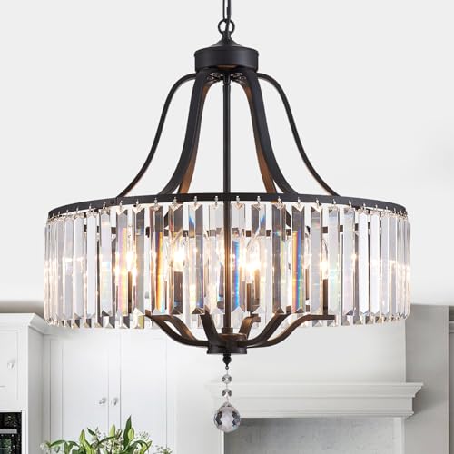 Modern Crystal Chandeliers Round 6 (168-Black)