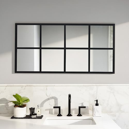 Window Pane Wall Mirror (Claccic Black-rect / 32.5"L x 16"W)