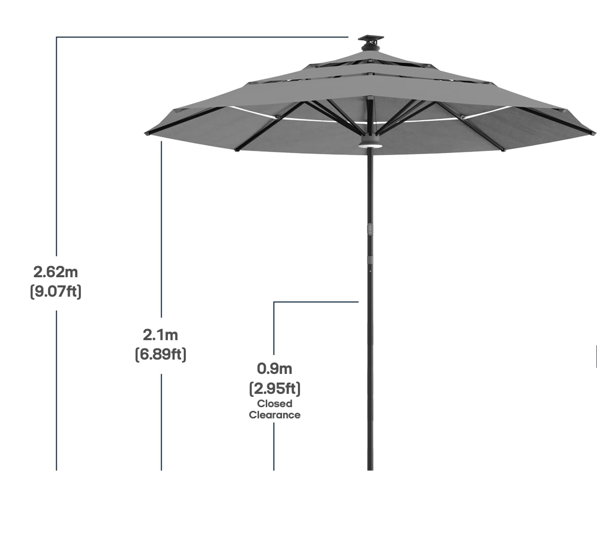 Height 2 Series 11t Motorized Patio Umbrella with Remote