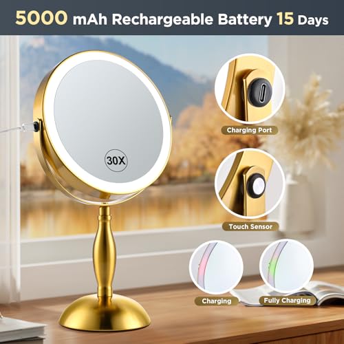 Makeup Mirror with Lights (Gold)