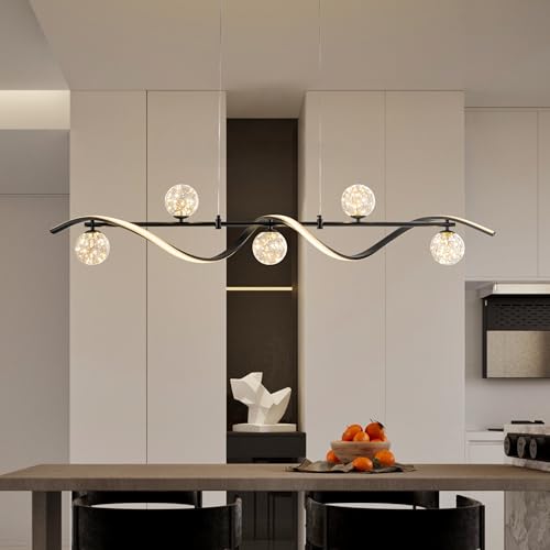 Modern Kitchen Island Lighting (Black / 6-Light)