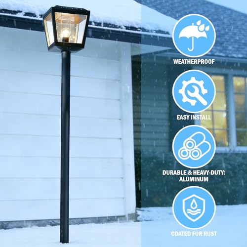 3" x 90" Black Outdoor Light Post Pole (90 Inch)