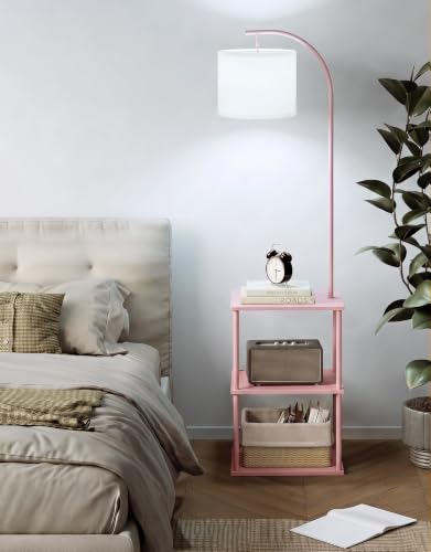 Floor Lamp with Table (Pink)