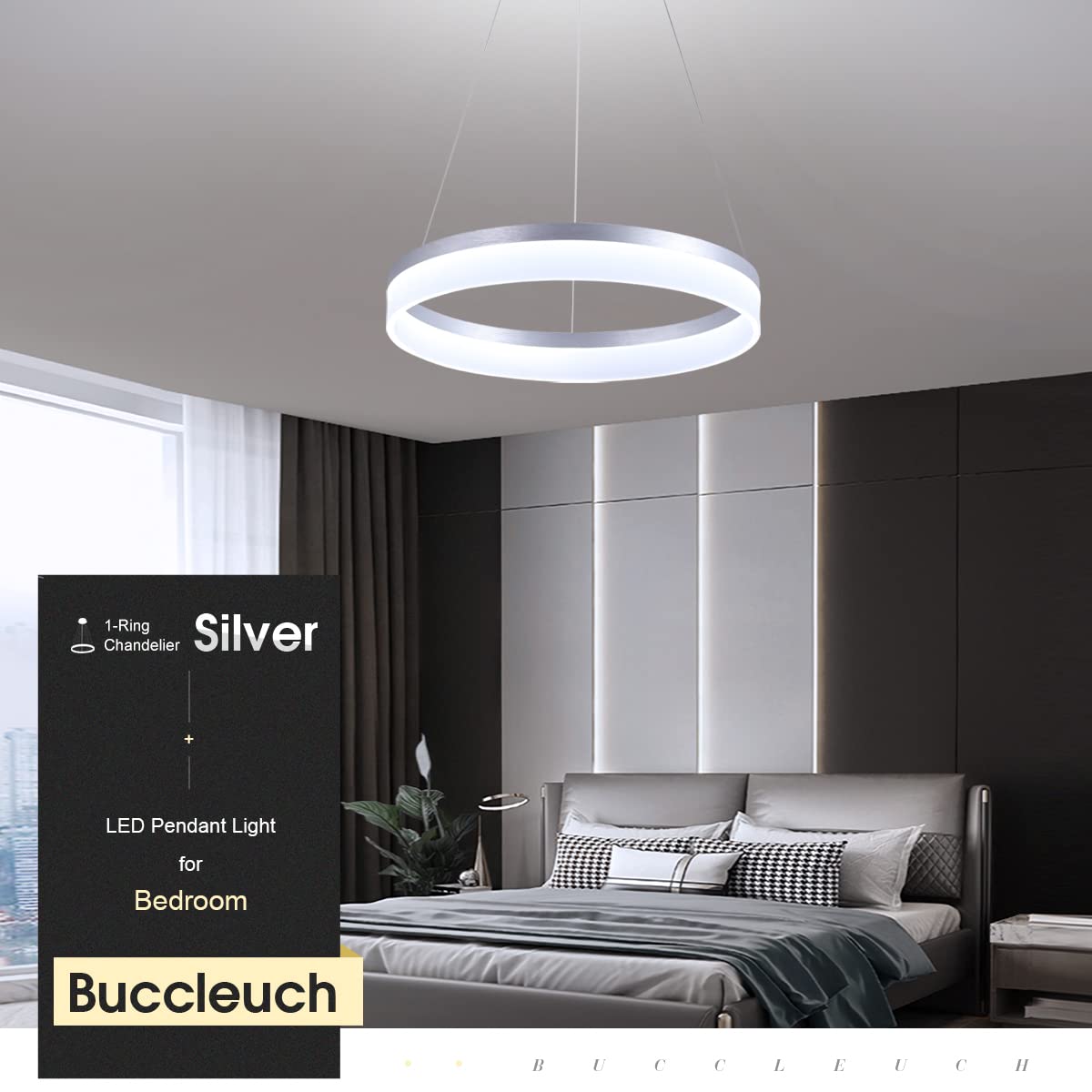 Modern LED Chandelier (Silver 1 Ring)