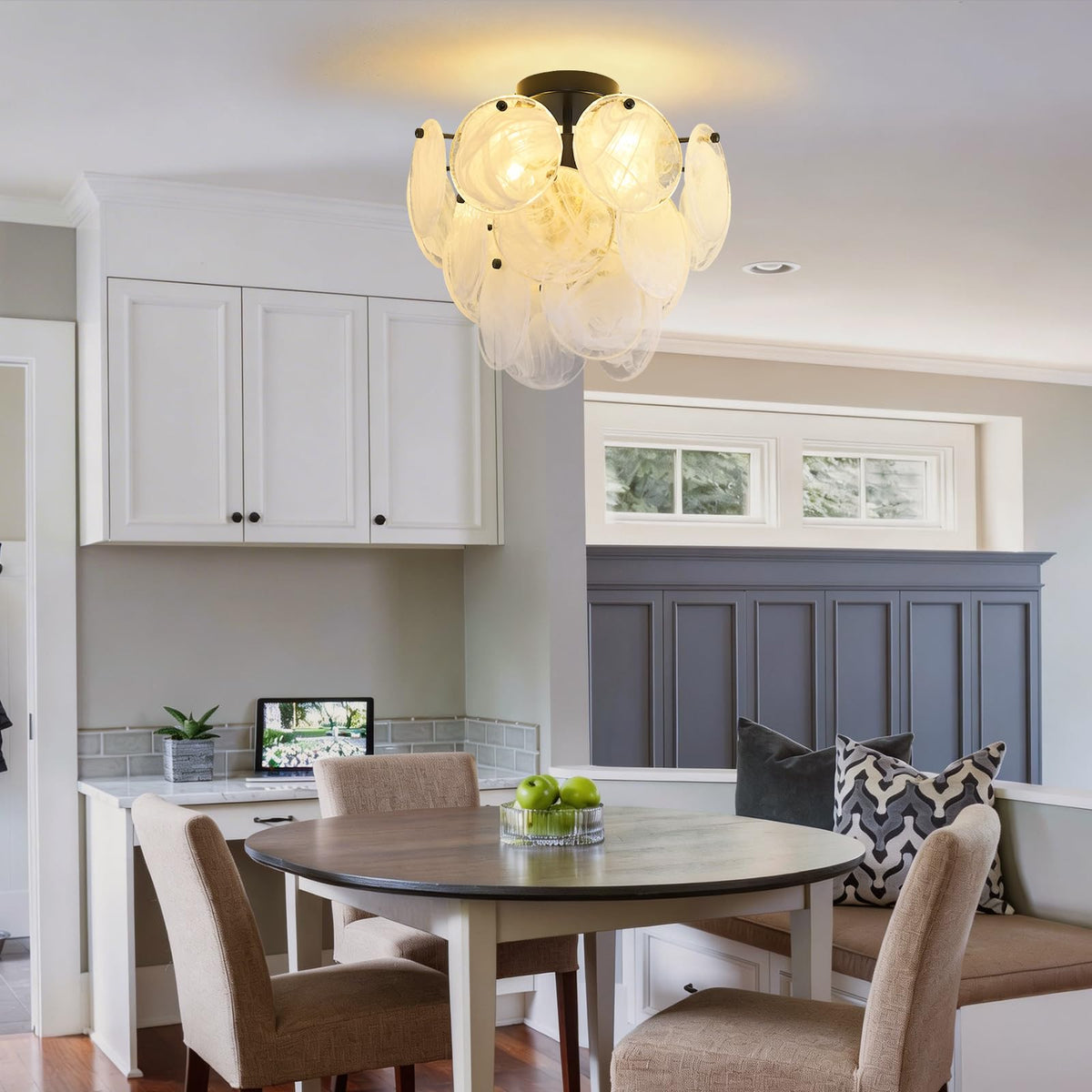 Moderns Glass Ceiling Light Fixture (Black-White)