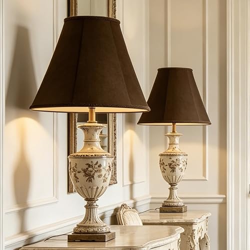 Coffee Velvet Lamp Shades Set of 2 Bell Shade 6"×13"×9.8" (6*13*9.8in / Coffee-2 Pack)