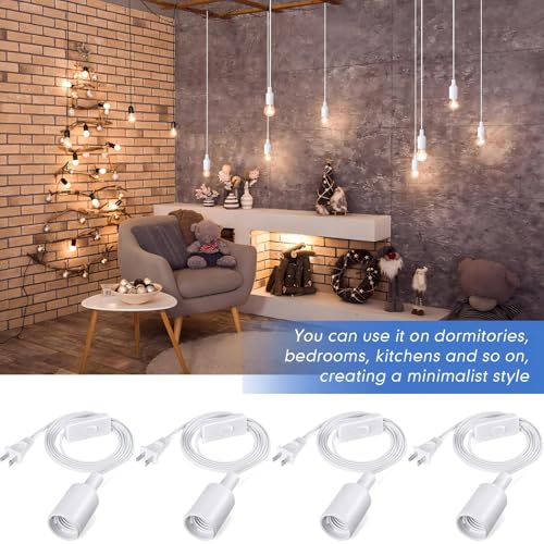 10 Pack Pendant Light Cord with Switch for E26 E27 (9.8 Feet)