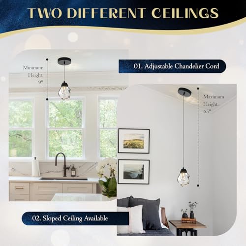 Mini Black Crystal Pendant Light (Diamond Black)