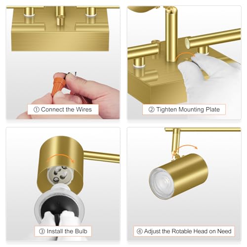 5 Light Track Lighting Fixtures Ceiling (5 light-gold)