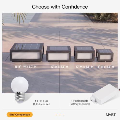 Solar Post Light Outdoor Modern Column Pillar Lamp Waterproof