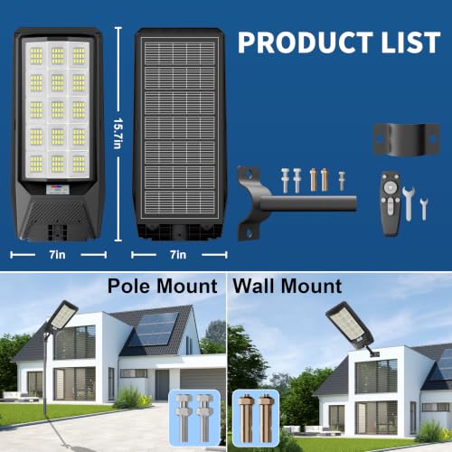 Solar Street Lights Outdoor (S-9700W-2 Pack)