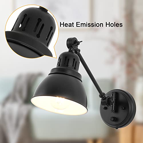 Plug in Wall Sconces Set of 2 (Black-2 PACK)