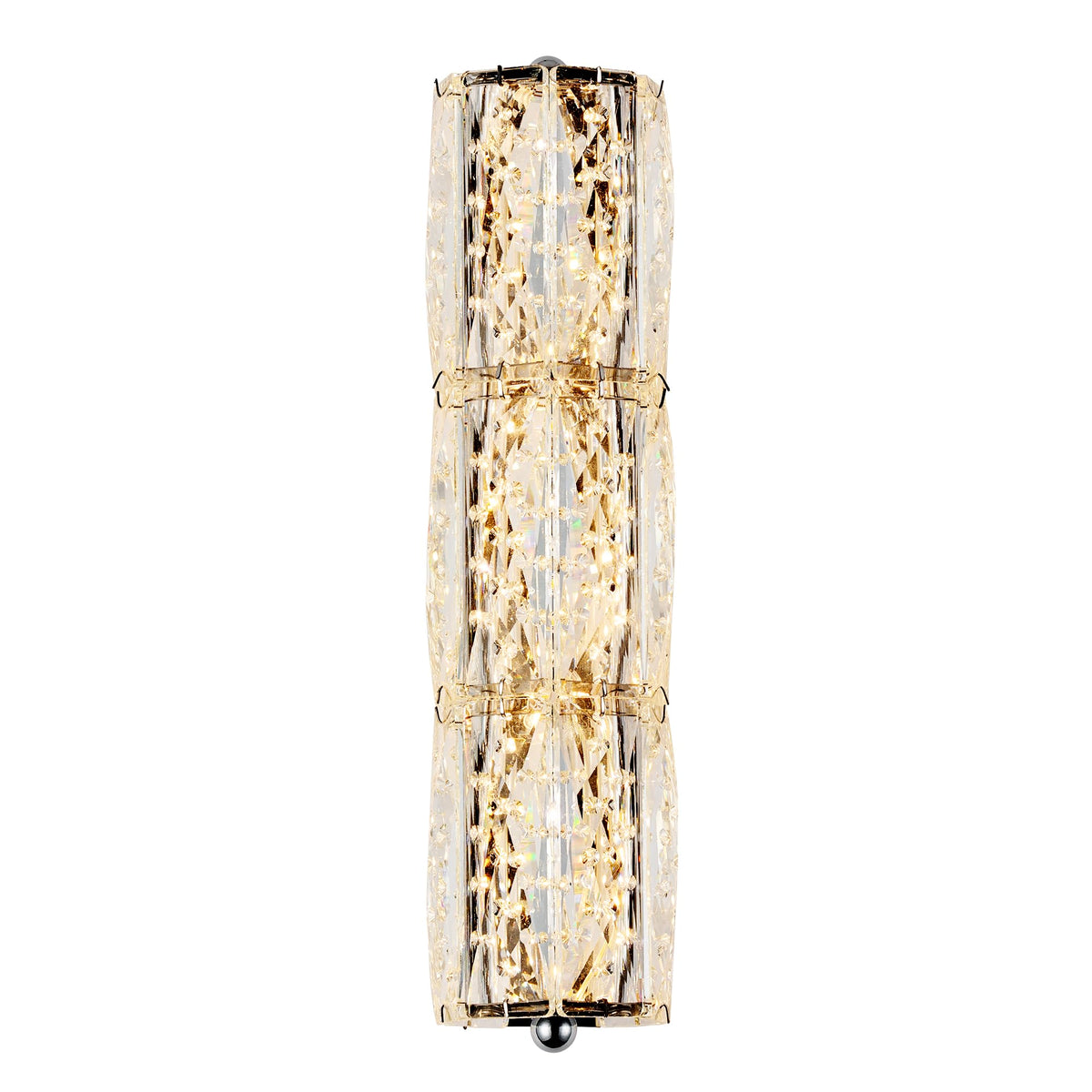 Crystal Wall Sconces 3"x12.6" Modern LED Chrome Wall Light (3 Level)