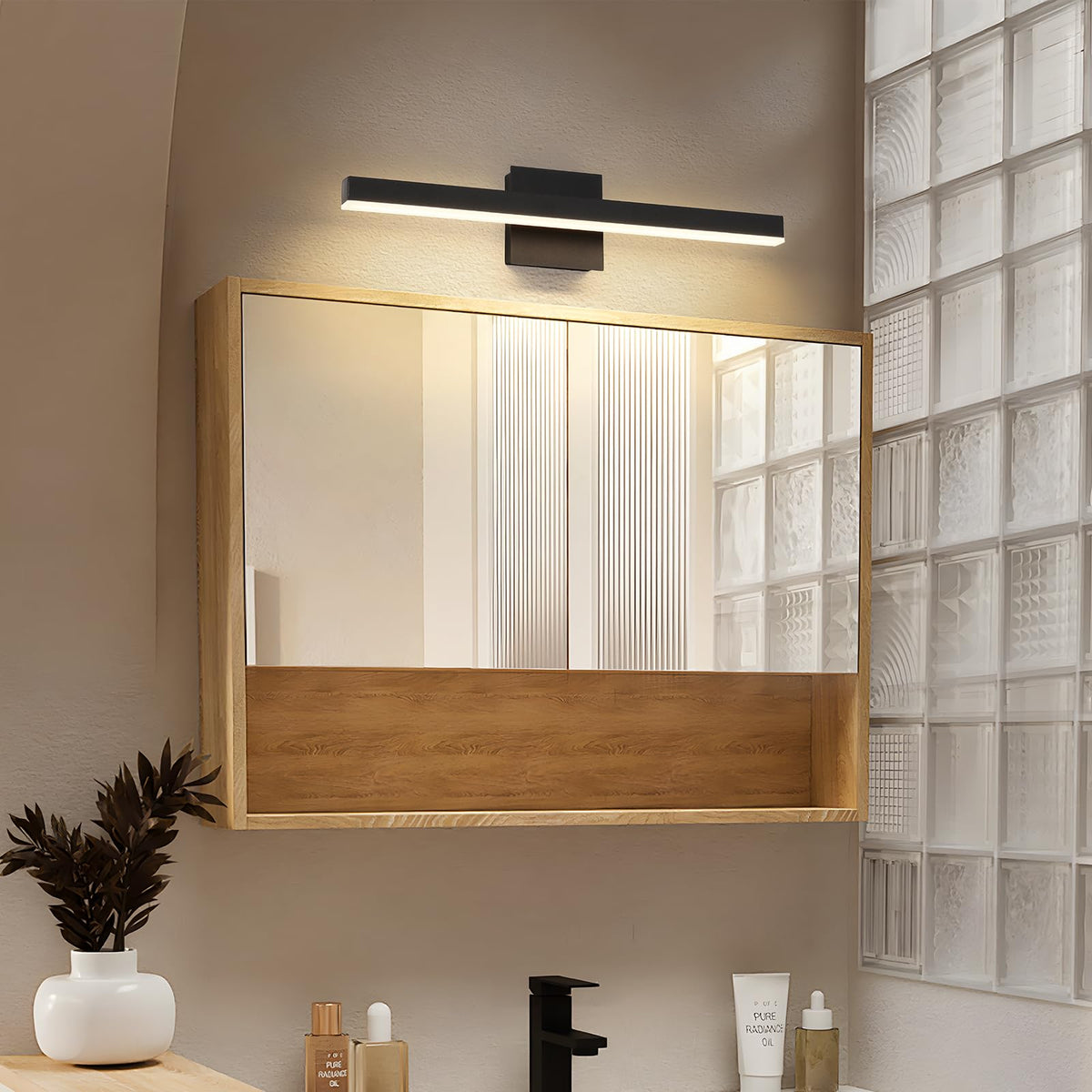 Vanity Light for Bathroom Lighting Fixtures Over Mirror 23.62 Inch Dimmable 5CCT Modern Vanity Lights Black Bathroom Light Bar Bath Wall Sconce ETL Certificated (23.62 Inch Long / Black)