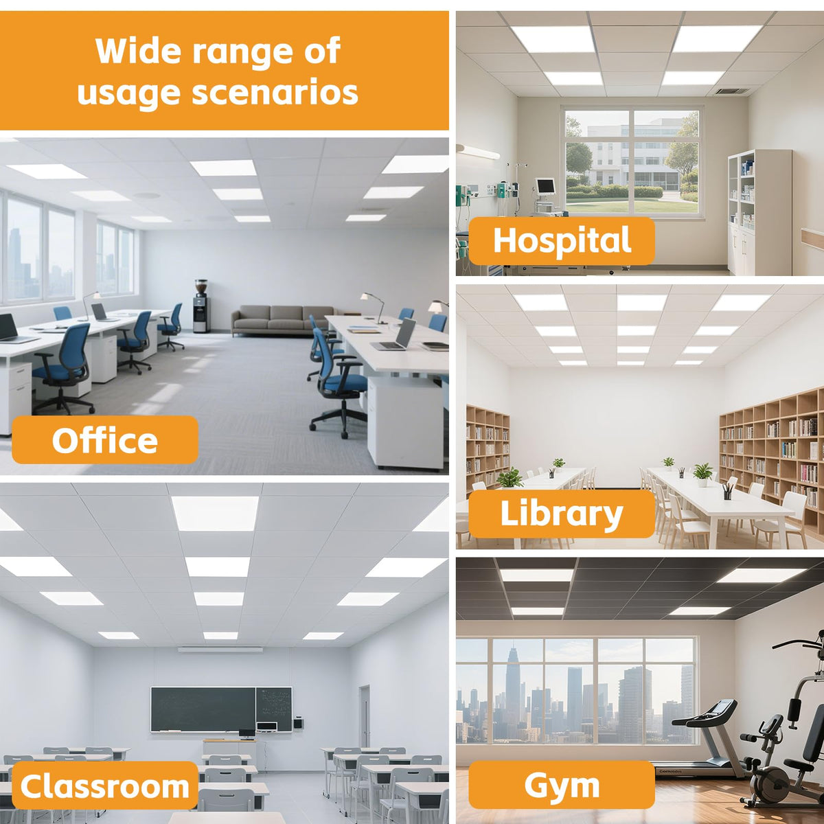 2x2 LED Flat Panel Light Drop Ceiling Office Fixture (2x2FT-4Pack)