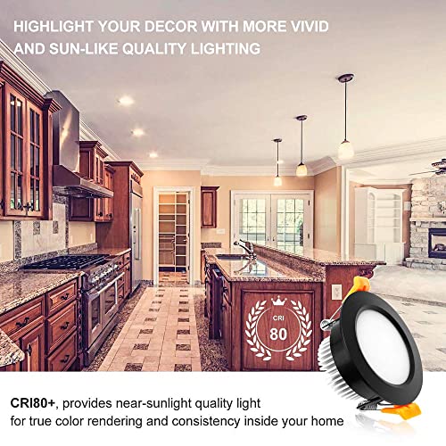 2 Inch LED Recessed Lighting (2700k (Ultra Warm White) / 1 Pack (Black))