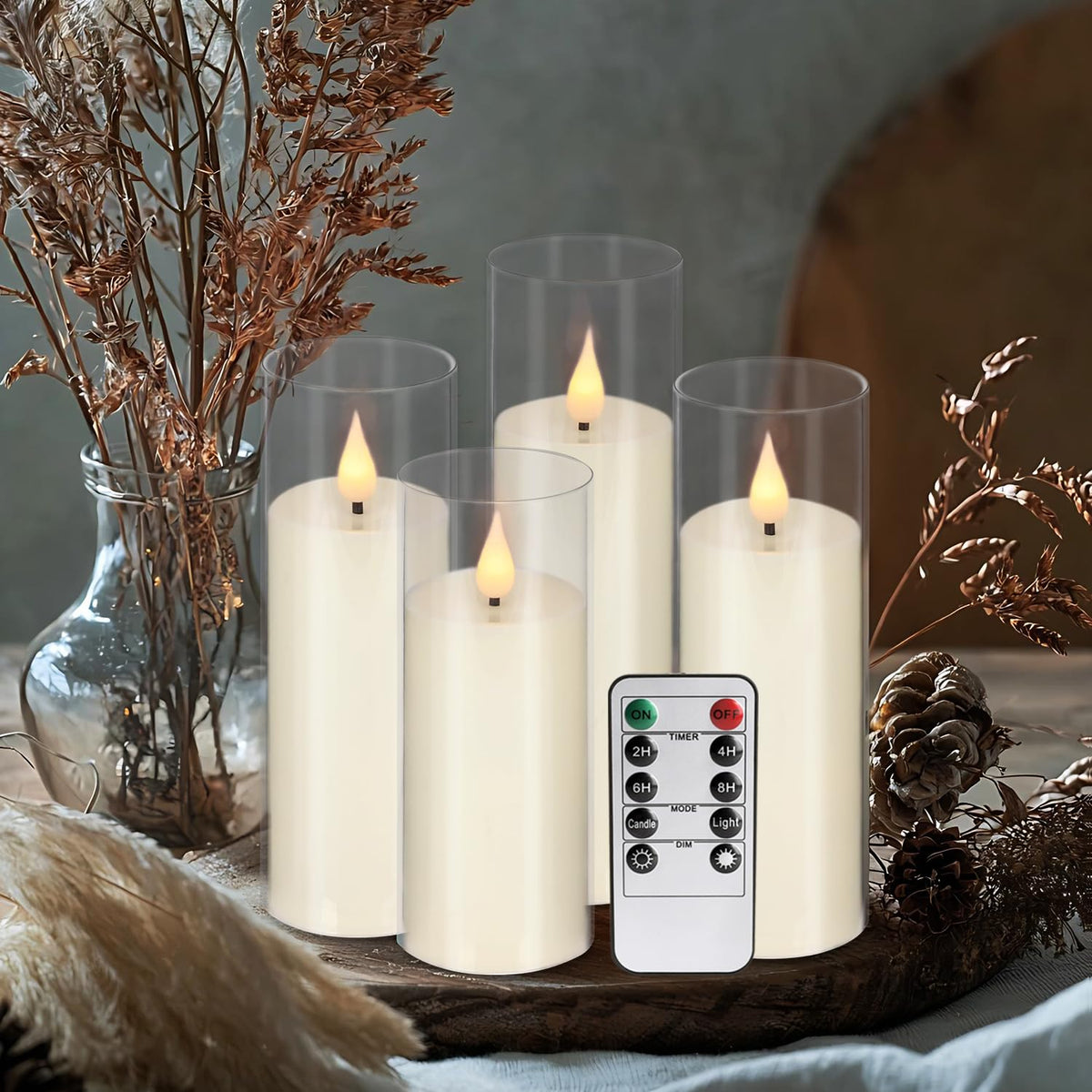 Flickering Flameless Candles Battery Operated with Remote (24 Pack Ivory-3)
