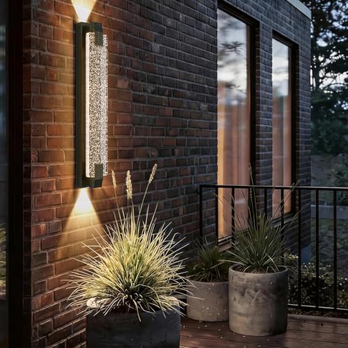Dusk to Dawn Outdoor Light with Crystal Bubble Glass