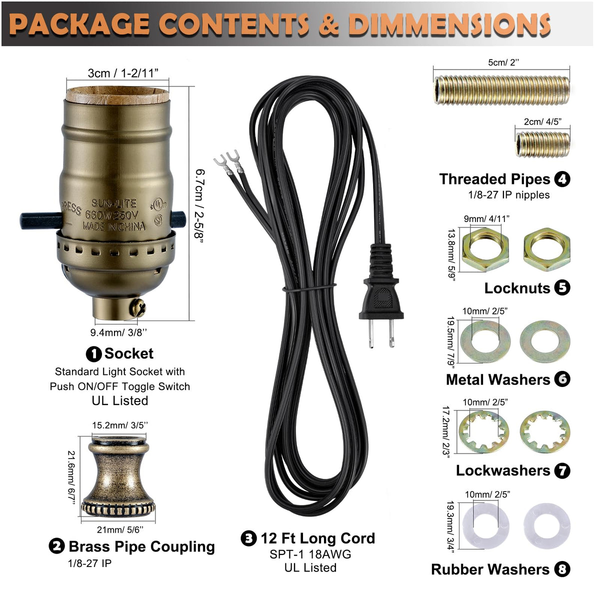 Lamp Rewire Kit (Bronze)