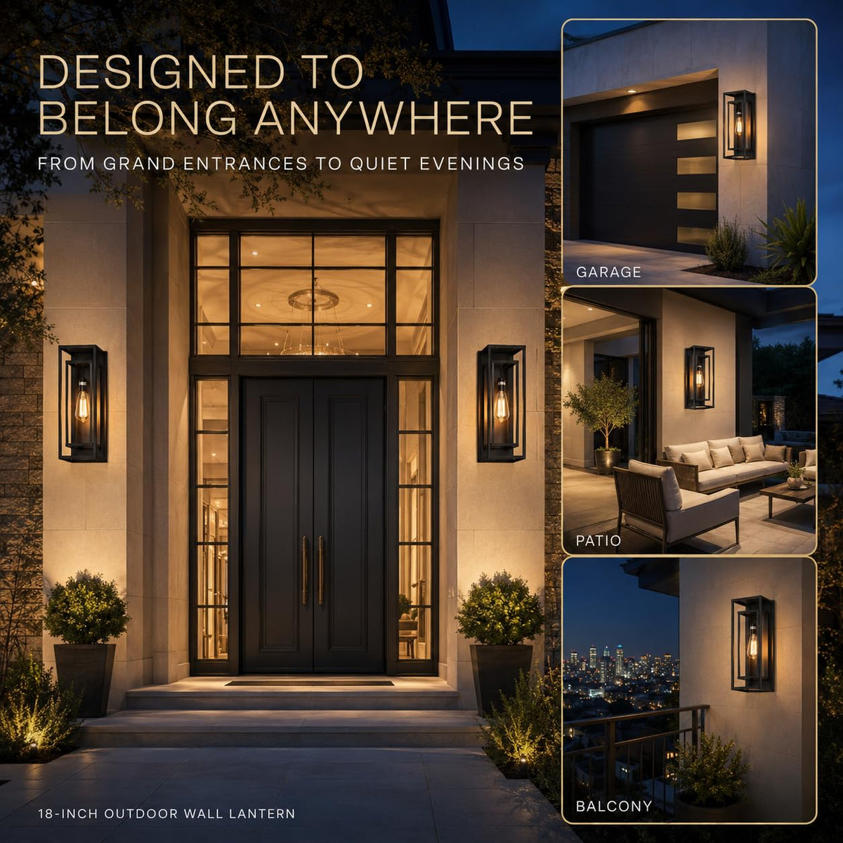 18 Inch 6 Pack Outdoor Wall Lantern Light Fixture (6 Pack)