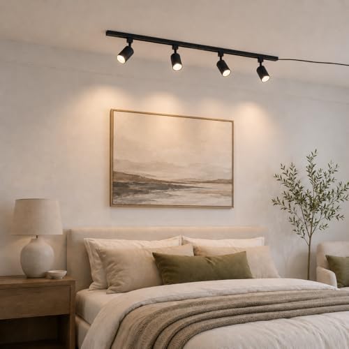 Plug in Track Lighting with Power Cord (Black)