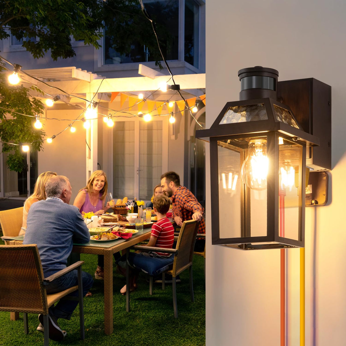 Porch Lights with GFCI Outlet Dusk to Dawn Outdoor Lighting Brown 2Pack (Brown / 2 Pack)
