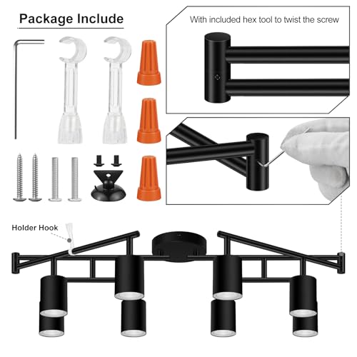 55" Black Track Lighting Fixture Ceiling (Black / 55.3" 8 Light Track Light)