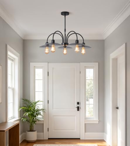 Black Farmhouse Chandelier (Black)