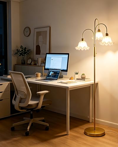 70IN Flower Floor Lamp for Living Room (3F-D_Gold)