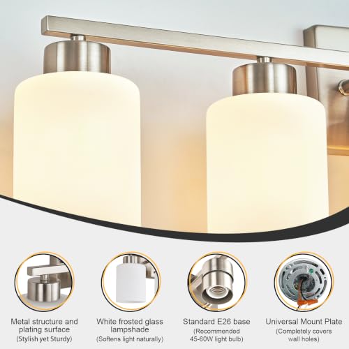 Brushed Nickel Bathroom Light Fixtures Vanity Lights Over Mirror (Brushed Nickel / 37.40 inch)