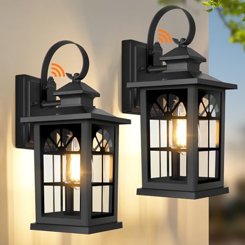 2 Pack Dusk to Dawn Outdoor Wall Light Fixtures (13.6" (2-Pack))