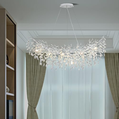 Modern Crystal Tree Branches Chandelier (Silver / Arc 40")