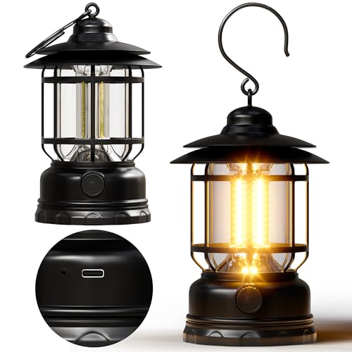Retro Portable LED Green Battery Powered Camping Lanterns Light