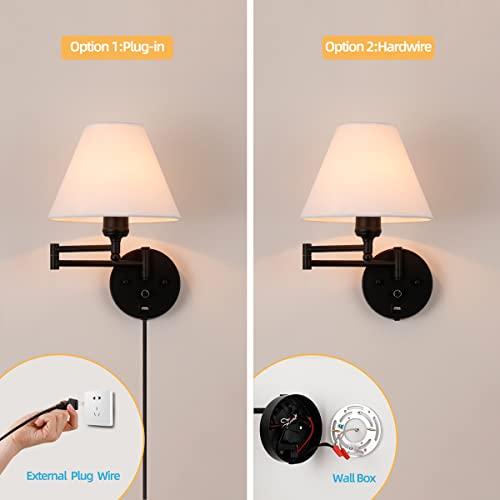 Swing Arm Wall Sconces (Black)