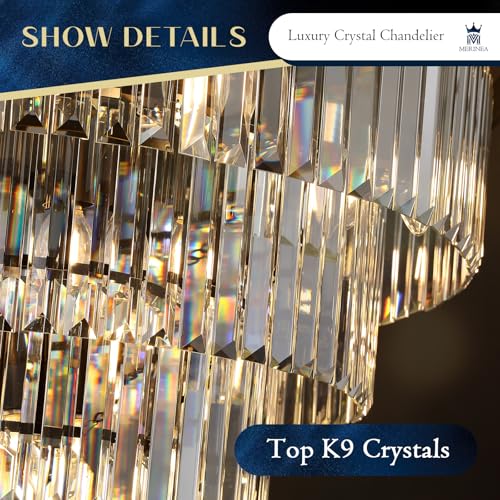 Black Crystal Chandeliers 16 Lights 30" Luxury Round Chandelier (Black / Large-30”)