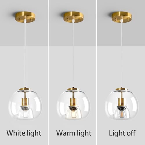 Clear Glass Pendant Light Kitchen Island (Clear(7.87 in) / 1-Pack)