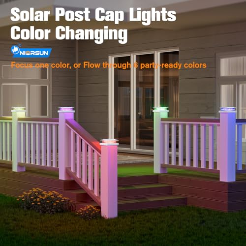 4x4 Post Solar Lights Color Changing (White)